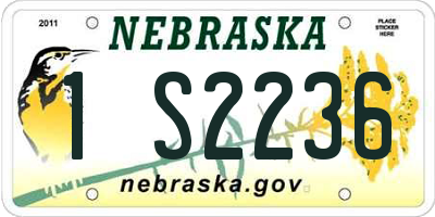 NE license plate 1S2236