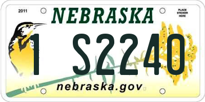 NE license plate 1S2240