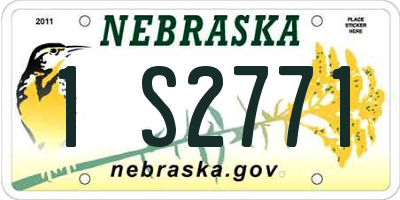 NE license plate 1S2771