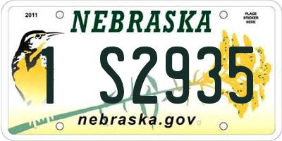 NE license plate 1S2935