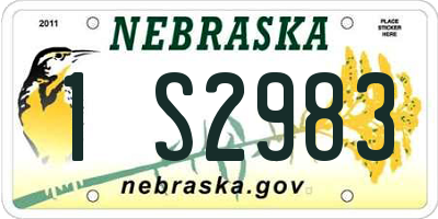 NE license plate 1S2983