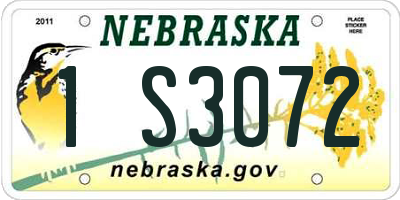 NE license plate 1S3072