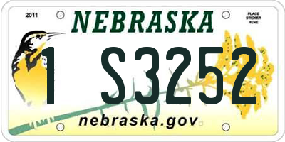 NE license plate 1S3252