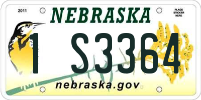NE license plate 1S3364