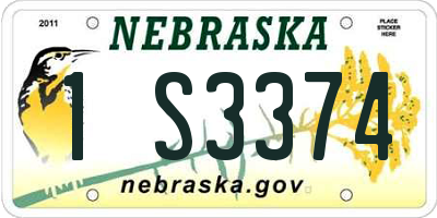 NE license plate 1S3374