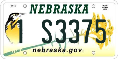 NE license plate 1S3375