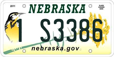NE license plate 1S3386
