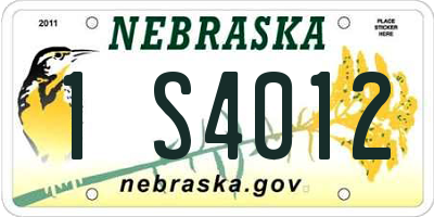 NE license plate 1S4012