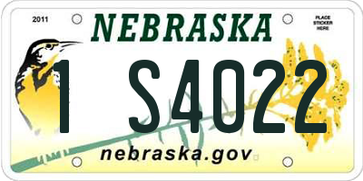 NE license plate 1S4022