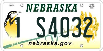 NE license plate 1S4032