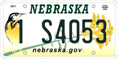 NE license plate 1S4053