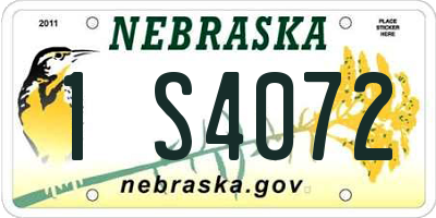 NE license plate 1S4072