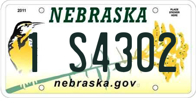 NE license plate 1S4302