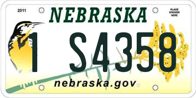 NE license plate 1S4358