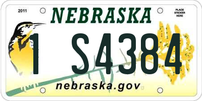 NE license plate 1S4384