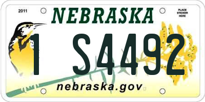 NE license plate 1S4492