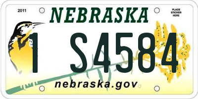 NE license plate 1S4584