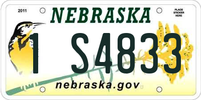 NE license plate 1S4833