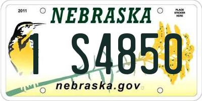 NE license plate 1S4850