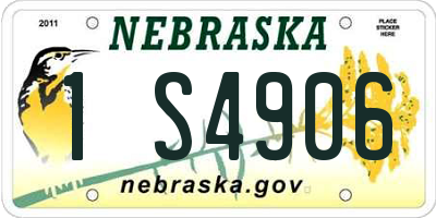 NE license plate 1S4906