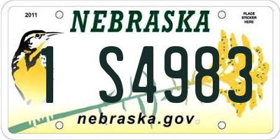 NE license plate 1S4983