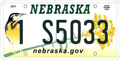 NE license plate 1S5033