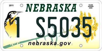 NE license plate 1S5035