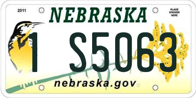 NE license plate 1S5063