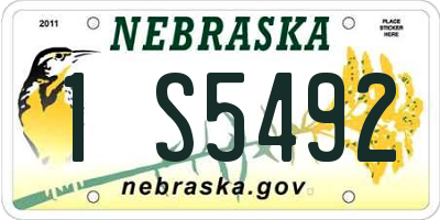 NE license plate 1S5492