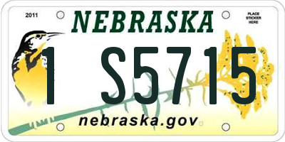 NE license plate 1S5715