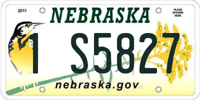 NE license plate 1S5827