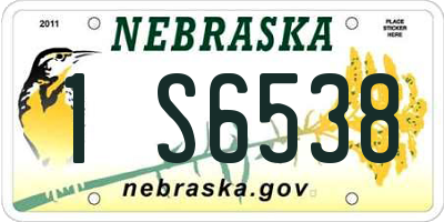 NE license plate 1S6538
