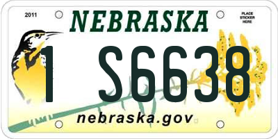 NE license plate 1S6638