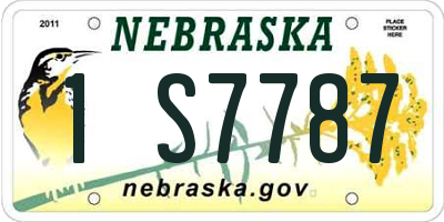 NE license plate 1S7787