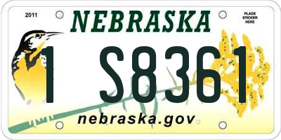 NE license plate 1S8361