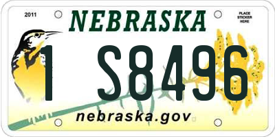 NE license plate 1S8496