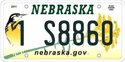 NE license plate 1S8860