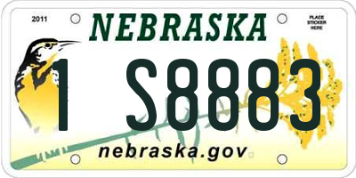 NE license plate 1S8883
