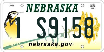 NE license plate 1S9158