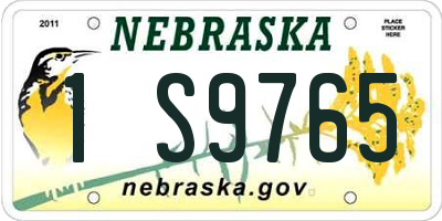 NE license plate 1S9765