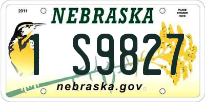 NE license plate 1S9827