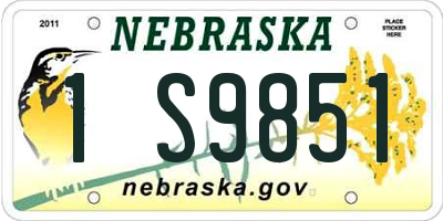 NE license plate 1S9851