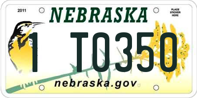 NE license plate 1T0350