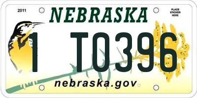 NE license plate 1T0396