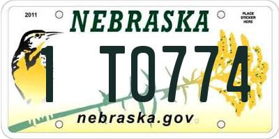 NE license plate 1T0774