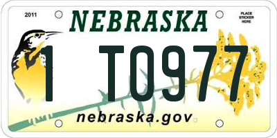 NE license plate 1T0977
