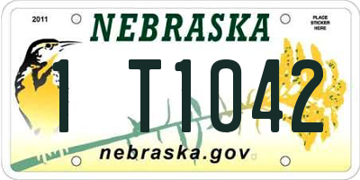 NE license plate 1T1042