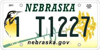 NE license plate 1T1227