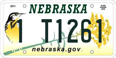 NE license plate 1T1261