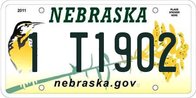 NE license plate 1T1902